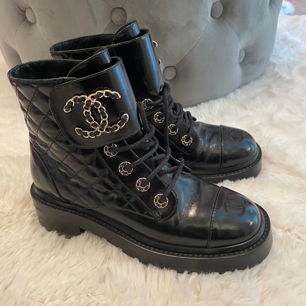 Chanel combat boots size 7 - Picture 2 of 3
